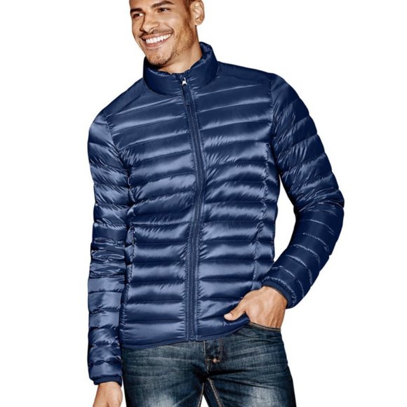 Sears Men's Ultra Light Down Jacket Blue Or Black Sz Small - Picture 9 of 10